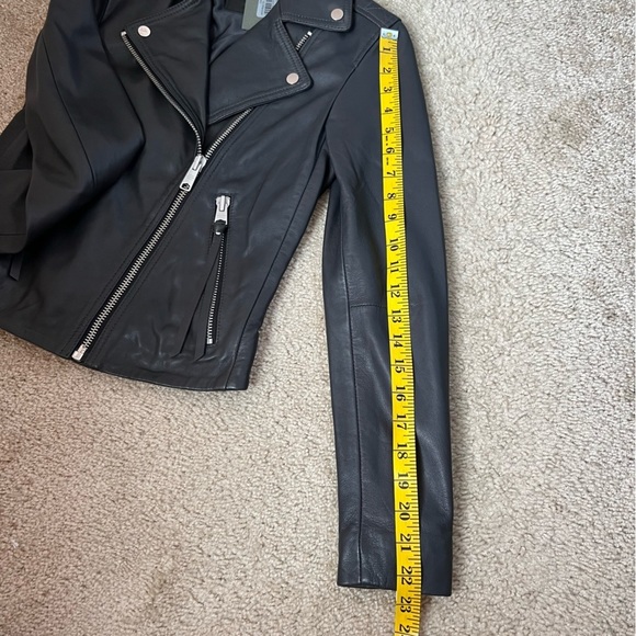 AllSaints Dalby biker jacket anthracite grey US 0/UK4 new with tags - Picture 10 of 11